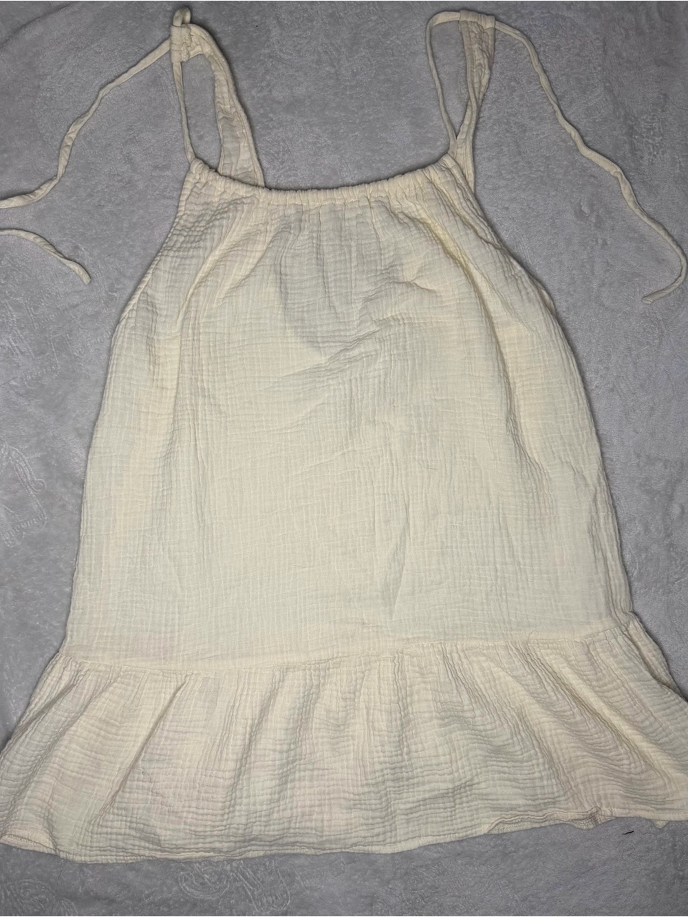 Xhilaration Cream linen Tie-Shoulder Tank